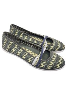 Keds Green & Yellow Giraffe Print Mary Jane Slip On Flats Women's Size 9